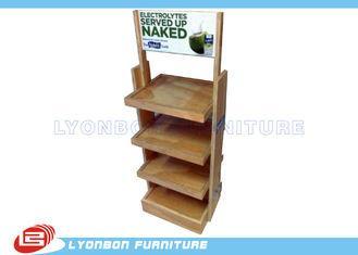 Milk Promotion Chipboard Wooden Display Stands / Rack Custo