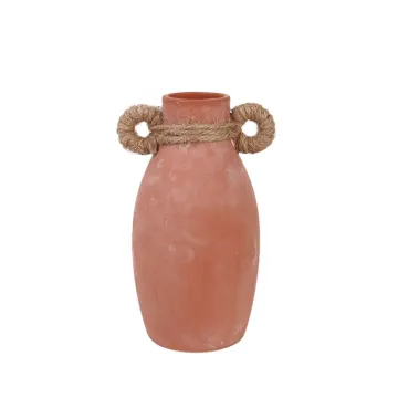 Wholesale High Quality Antique Terracotta Plant Pots and Red Clay Flower Vases with Natural Hemp Decor