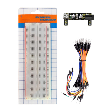 Breadboard Kit with 830-Hole Solderless Breadboard and Power Module for Arduino