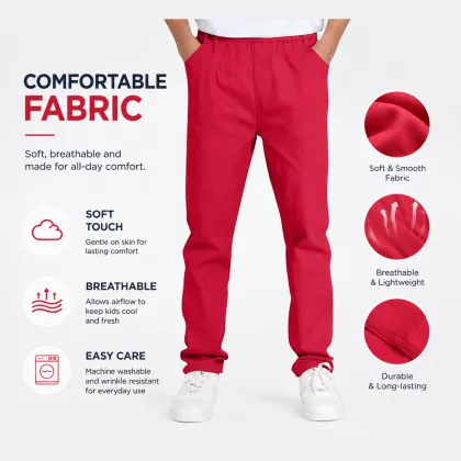 Elastic Waist Button Regular Hem Uniform