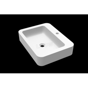 Counter top basin WB0027 of Solid Stone-Matte white-578x433x114mm