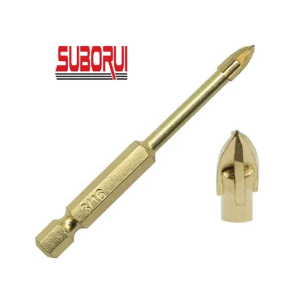 Borui 1/2 Inch Titanium Coated Carbide Triangle Drill Bit for Tile and Glass