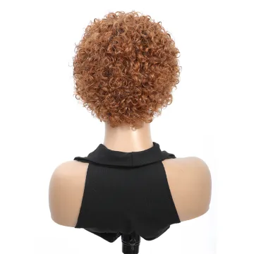 XCCOCO Short Jerry Curl Wigs Pixie Cut Brazilian Remy Human Hair Wigs For Black Woman Human Hair Lace Front Wigs