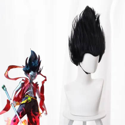 Ne Zha Grown-up Black Cosplay Wig for Men - Chinese Anime Movie Ne Zha 2 Accessory