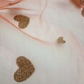 Goldherz-Glitzer-Polyester-Mesh für Mädchenkleid