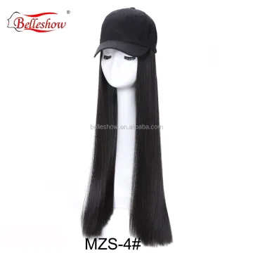 Hot sell Cheap Wholesale Baseball Cap straight Hair Wig Fashion Hot Sale Low Price Black Long Wavy straight braid Baseball hat