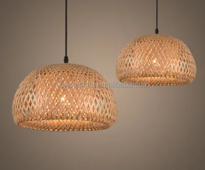 Modern Handmade Rattan Wooden Bird Nest Pendant Lamp