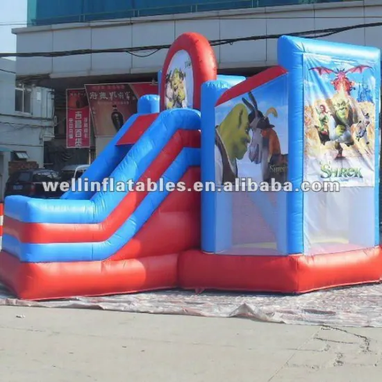 2013 newest Shrek theme inflatable combo slide