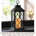 Vintage Candle Lantern with LED Flickering Flameless Candle