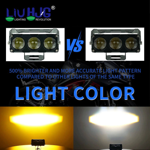 Yellow White 30w Fog Light Motorcycle LED Spotlights with High Low Beam