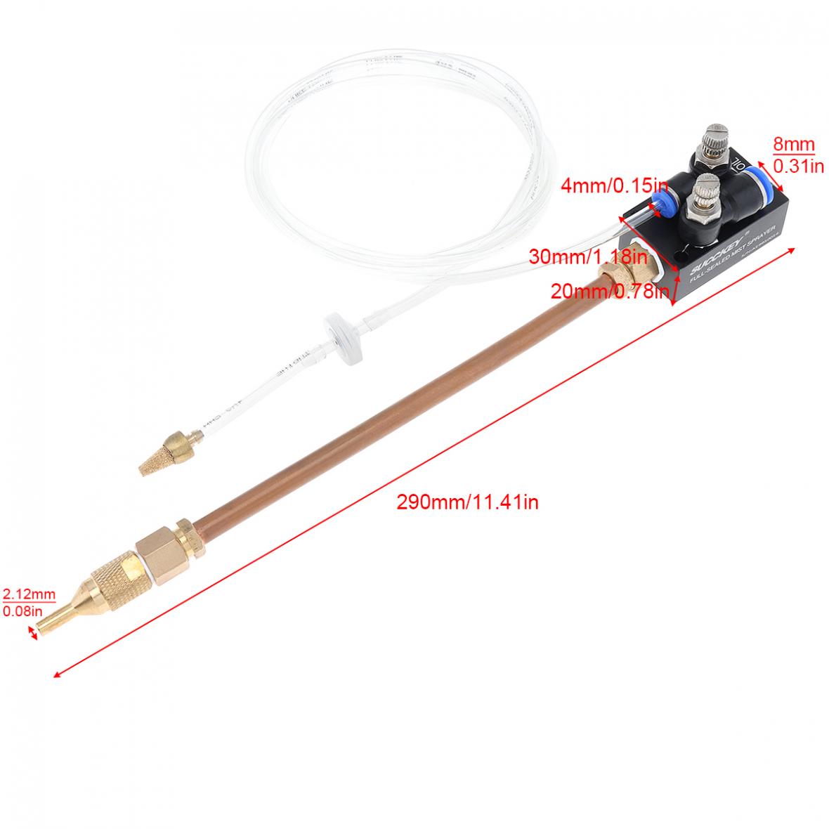 Precision Mist Coolant Lubrication Spray System with 20cm Copper Pipe and Check Valve Metal Cutting Cooling Machine/CNC Lathe