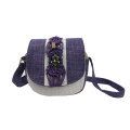 Bolso bandolera con máscara de ópera de Pekín de lino tejido hecho a mano