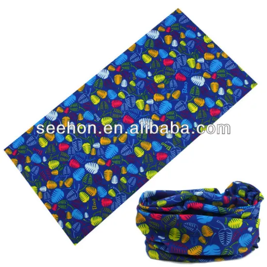 blue ground leaf printting headwear