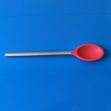 Cuillère à servir en silicone avec poignée en acier inoxydable