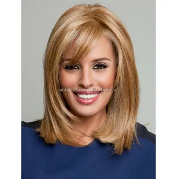 Best-selling gold short natural straight wig Synthetic hair for women