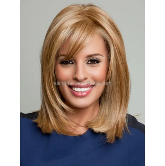 Best-selling gold short natural straight wig Synthetic hair for women