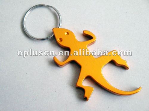 LIZARD SHAPE ALUMINUM BOTTLE OPENER W/KEY RING