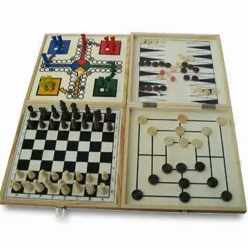 Science Toy, Composed of International Chess, Backgammon, Ludo and Checker