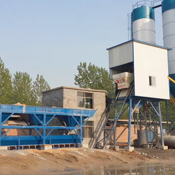 Myanmar HZS35 mini fixed concrete batching plant