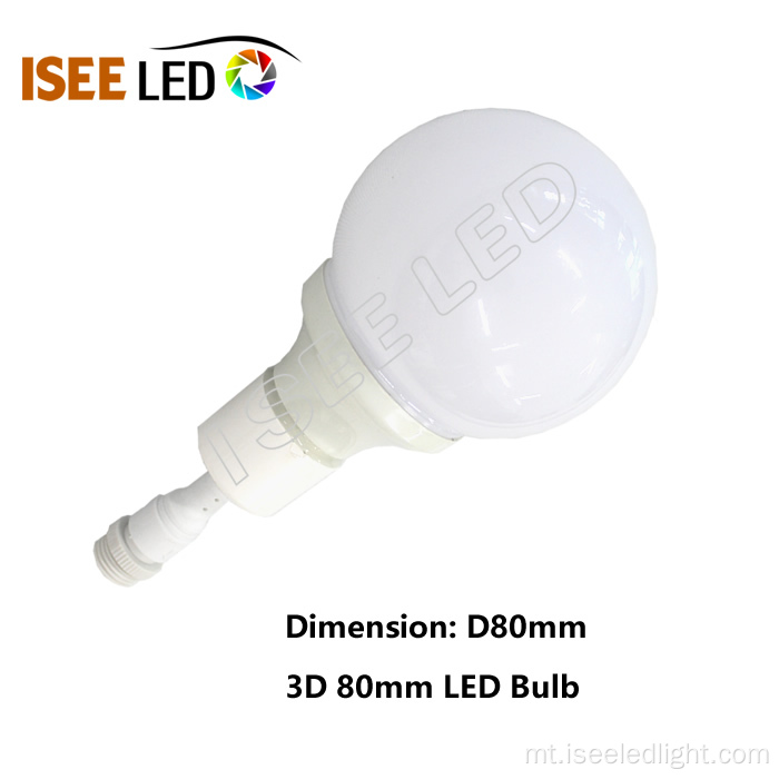 80mm DMX RGB LED Bulb Lampa