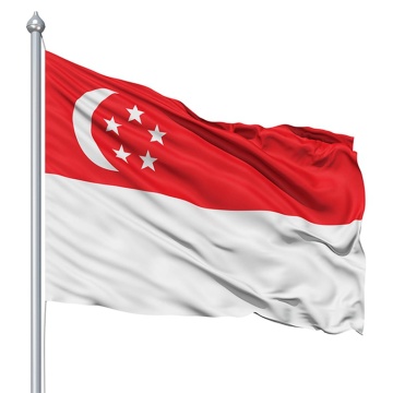 Bahan Polyester National Country Singapore Flag