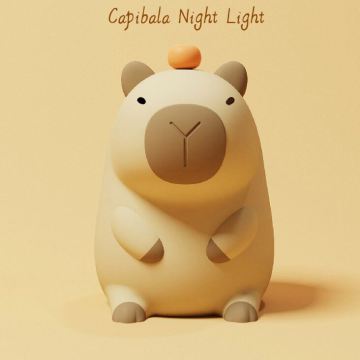 Niedliche wiederaufladbare Silikontier -Kinder -Schlafzimmerlampe - Capybara Nachtlicht