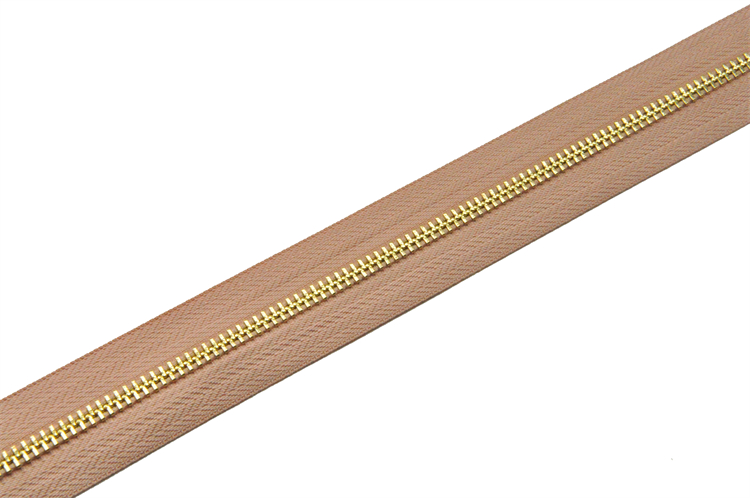 Metal roll zipper sliver golden color titanium zippers