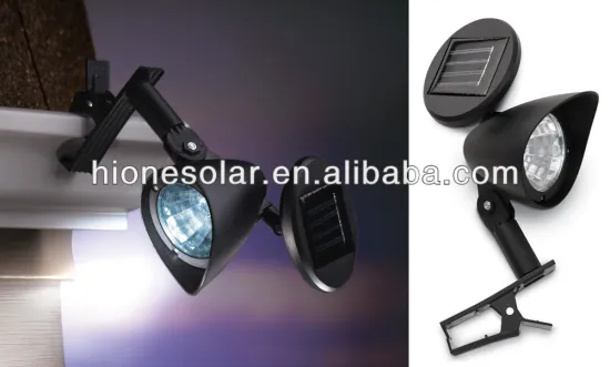 Set of 2 Clip-On Solar Garden Spotlights