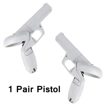 Enhanced VR Shooting Game Experience: Oculus Quest 2 Controller Gun Shell - Easy Install, Black (1 Pair)