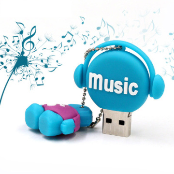 Unidade flash USB de boneca pequena de metal musical