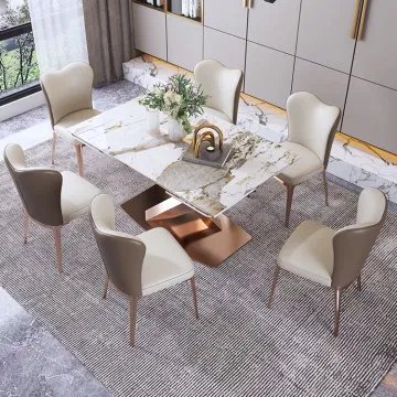 Stainless Steel Table CZ-DT12 - Modern Luxury Banquet Hotel Restaurant Home Dining Furniture