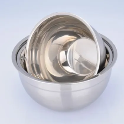 Silver Bowl for Egg-beating Sets Stainless Steel Material