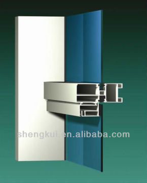 Aluminum Transverse Visible & Vertical Invisible Curtain Wall Aluminum extrusions Aluminum Curtain Wall Profiles