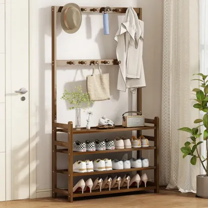 Simple Bamboo Shoe Racks and Cabinets