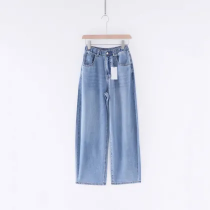 Wash denim jeans pantselastic waist children jeans girls