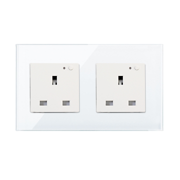 Bingoelec Double UK WiFi Smart Socket Glass Pane Socket 16A