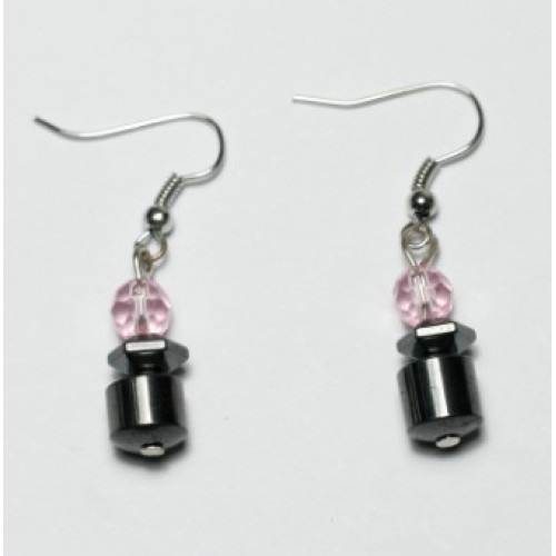 Hematite Earring with silver color finding