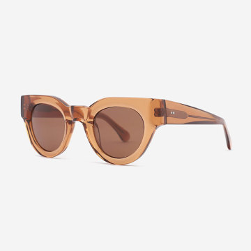 Round D-shaped Acetate Female Sunglasses