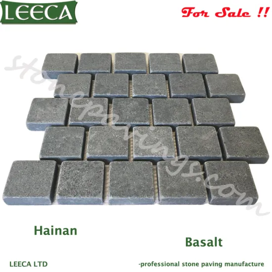 Interlock pavers driveway stone mats Hainai stone tumbled basalt stone