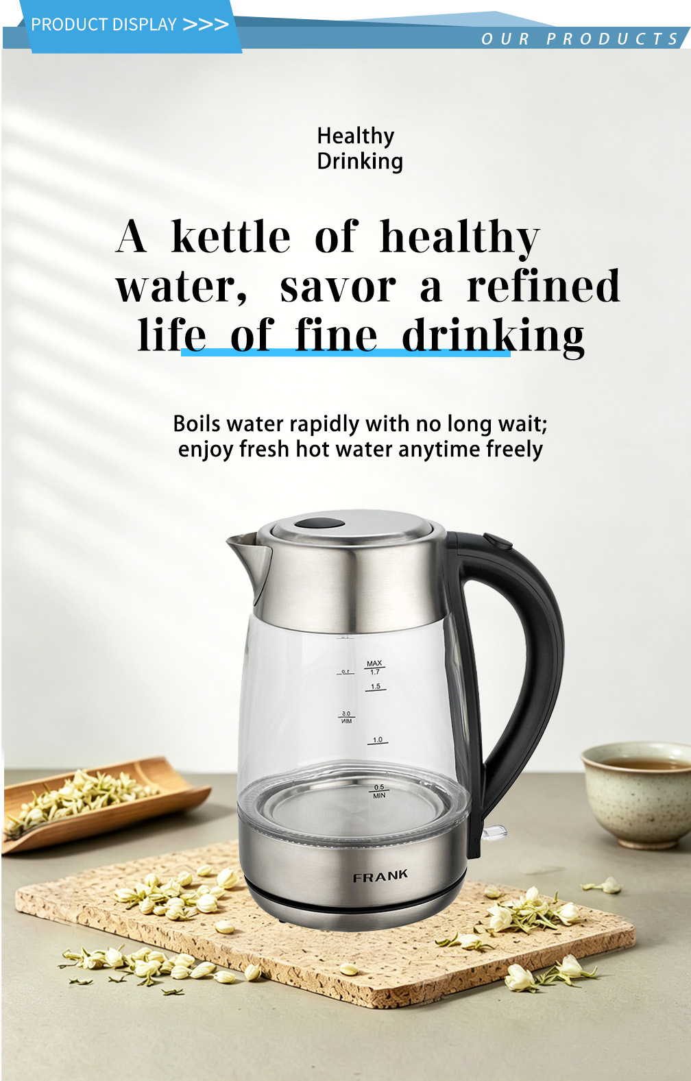 Glass Kettle FK-1701 1