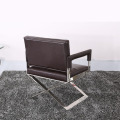 Modern X leg stainless steel armchair