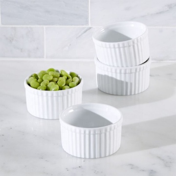 Personalized White Ceramic Ramekins for French Home Kitchens