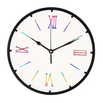12 Inch Colorful Roman Numeral Wall Clock