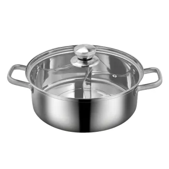 Popular Double-Flavor Hot Pot in Food Grade 304 Stainless Steel