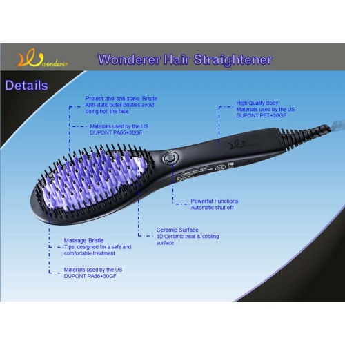 2017 Popular Ceramic Hair straightener brush
