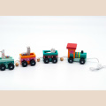 blocs de train en bois jouet, blocs de jouet en bois coloré