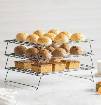 YIGO 3-Tier Thick Wire Cookie Rack - Stackable Cooling Rack for Cookies, Pies, and Pastries
