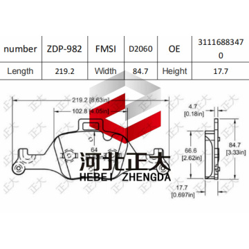 Brake pad of BMW 730front(G11-G12) D2060