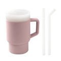 Vaso para sorber de entrenamiento de silicona estilo Stanley con pajita