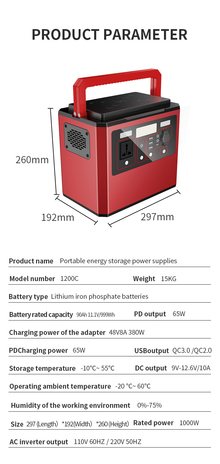 Portable Power Station 1000W